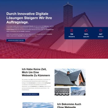 Moderne Website für Dachdeckerfirma mit Bildgalerie und Leistungen.