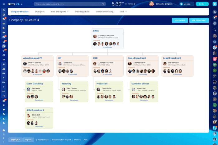 Bitrix24 Aufgaben Interface