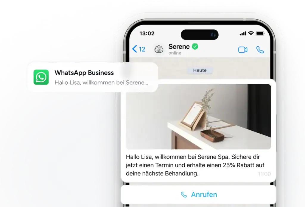 Moderne Smartphone-Benutzerführung für Gesundheits- und Wellnessdienstleistungen.