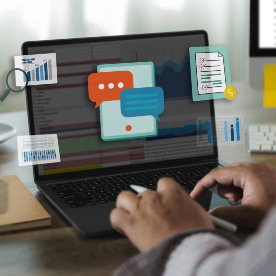 Businessman working with data and graphs in spreadsheet document