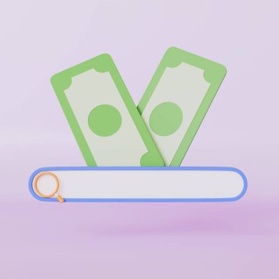 Search bar blank with banknote business finance search engine web browsing strategy economic